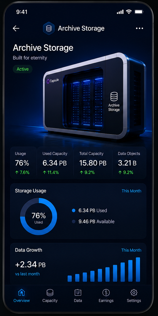 Archive Storage mobile view